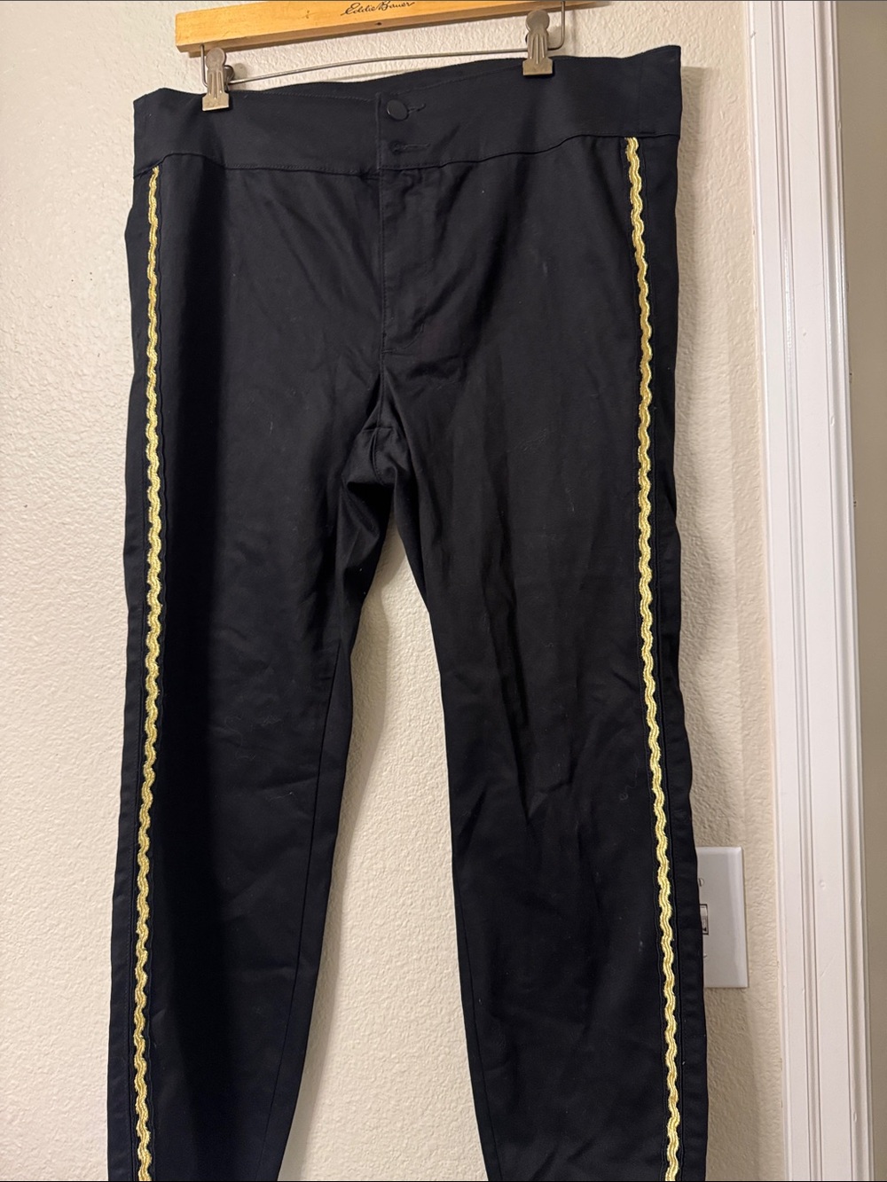 Love & Legend Black Leggings with Yellow Side Rickrack